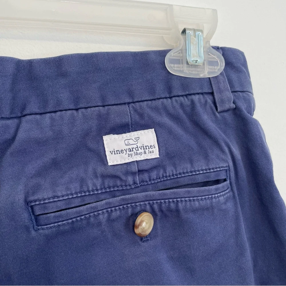 VINEYARD VINES Mens 9 Inch Stretch Breaker Shorts Blue Cotton Blend Chino Shorts
